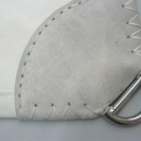 leather chaff patch cover the clew webbing